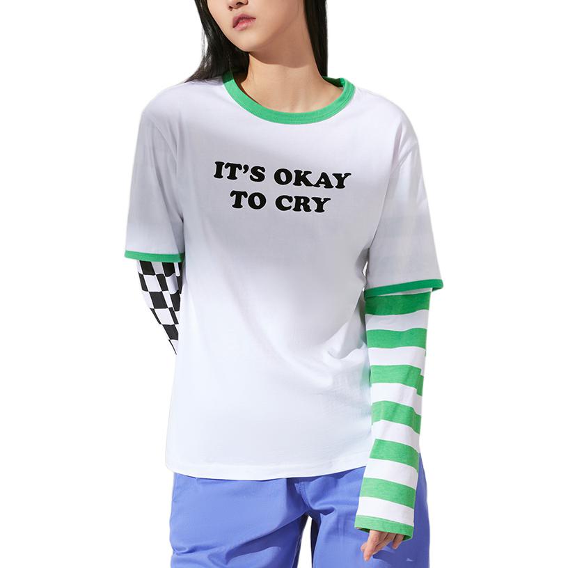 (WMNS) Vans x Whack Crossover Grid logo Round Neck Pullover Long Sleeves White VN0A7PRRWHT