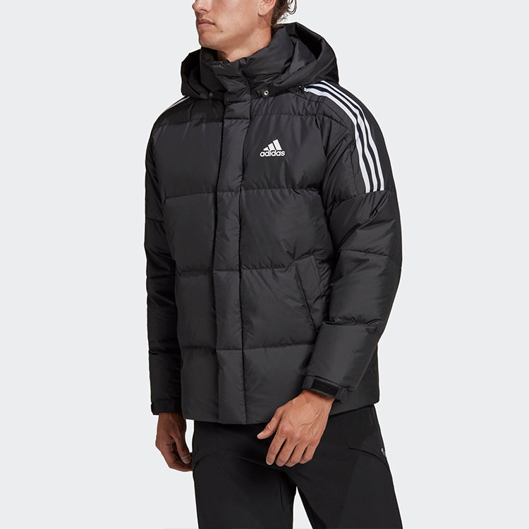 adidas 3st Puff Down J Stay Warm Sports hooded down Jacket Black GF0101