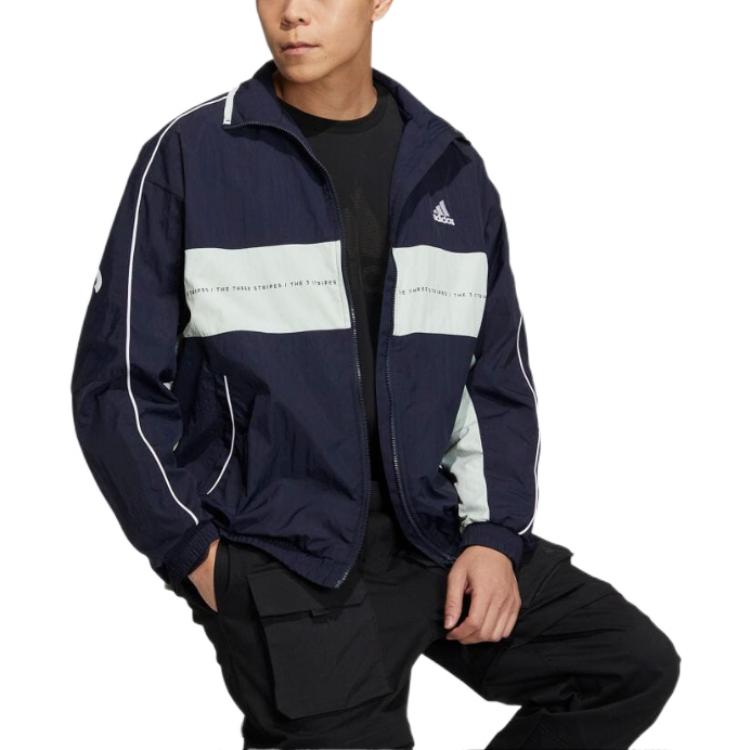 adidas Oversized Fit Woven Jackets Asia Sizing 'Navy White' IA9428