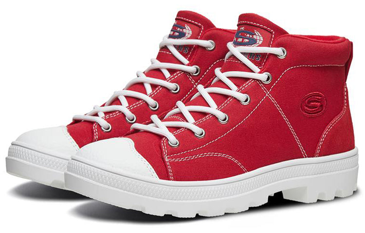 (WMNS) Skechers Roadies High Gang Canvas Shoes Red 74380-RED