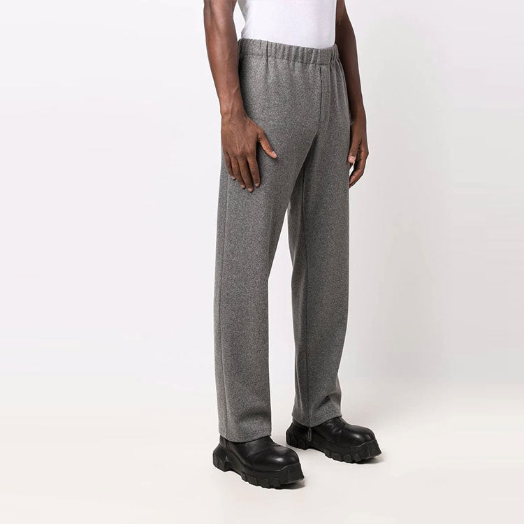 Men's Off-White Solid Color Casual Straight Sports Pants/Trousers/Joggers Gray OMCJ009F21FAB0010606
