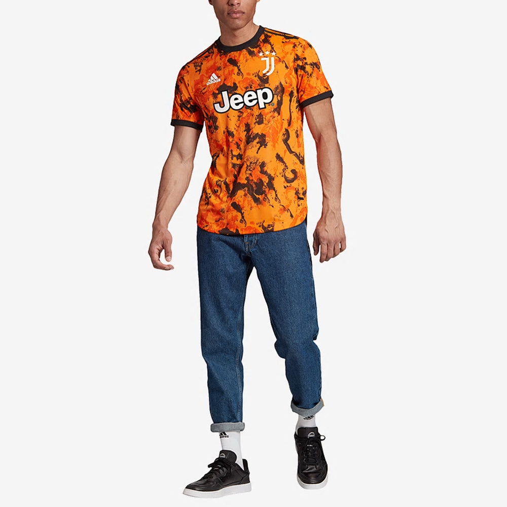 adidas AU Player Edition 20-21 Season Juventus Away Soccer/Football Sports Patchwork Print Short Sleeve Orange GE4854