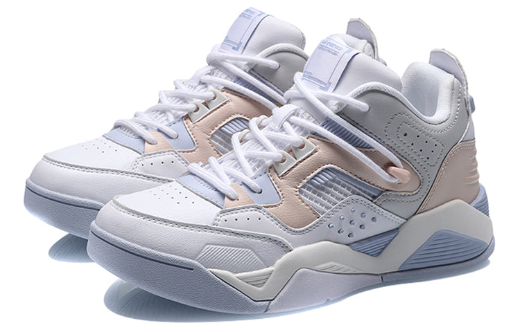 (WMNS) Li-Ning Casual Basketball Shoes 'White Blue Pink' AGBR022-3