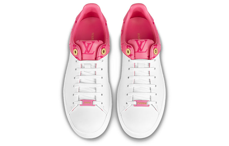 (WMNS) LOUIS VUITTON Front Row Sneakers 'White with Pink Monogram' 1AB1VK