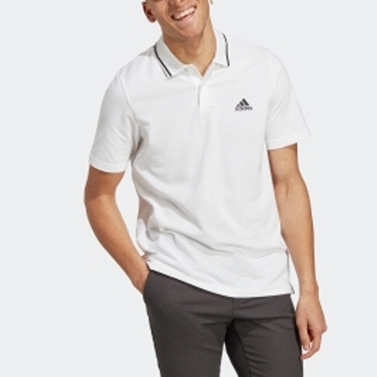adidas Essentials Piqu Small Logo Polo Shirt 'White' IC9315