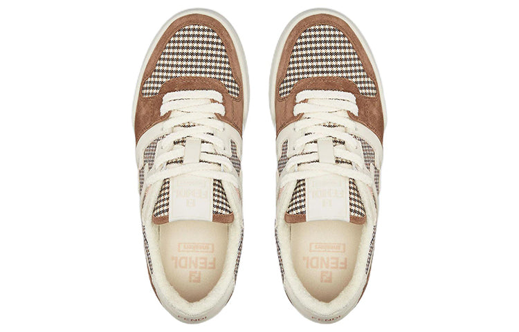(WMNS) FENDI Match Low Top 'Cream Brown Houndstooth' 8E8252AKXXF1IE4