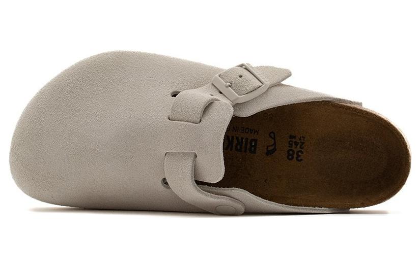 Birkenstock Boston Suede Leather Sandals 'Antique White' 1024731