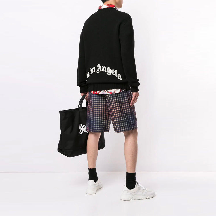 Palm Angels Wool Back Embroidered Logo Crew Knit 'Black' PMHE027F20KNI0011001