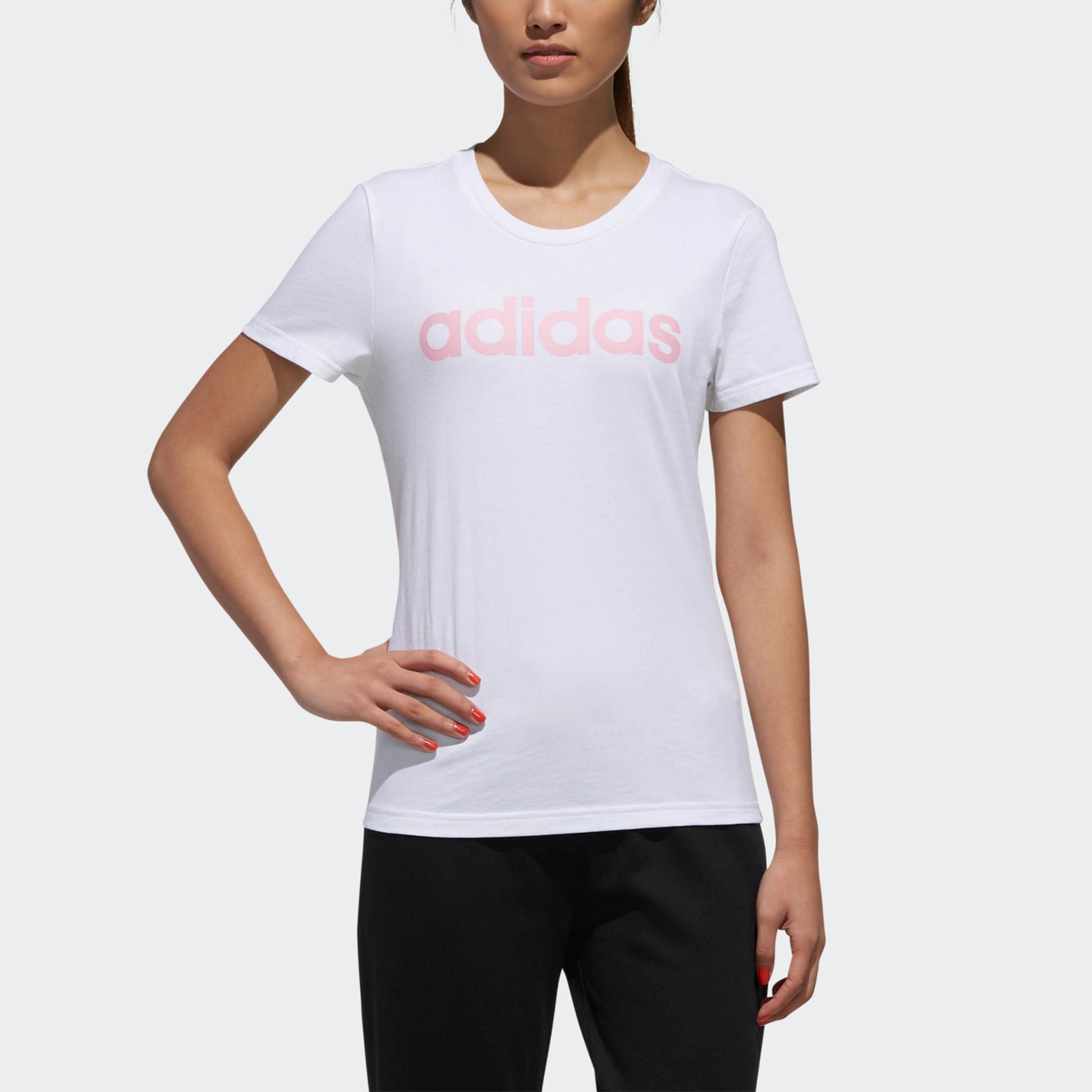 (WMNS) adidas neo Ce Tee Alphabet Printing Casual Sports Round Neck Short Sleeve White DW7943