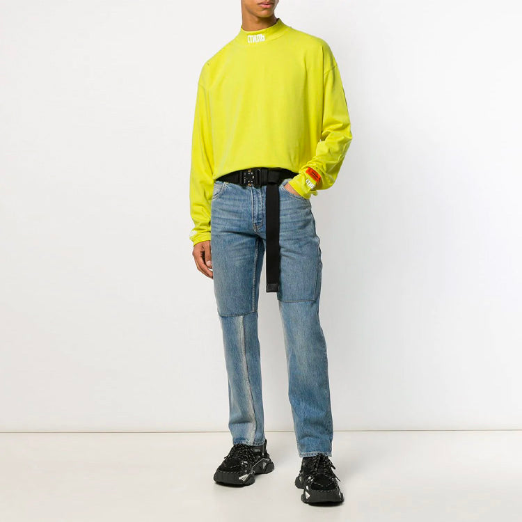HERON PRESTON Unisex Printing Embroidery Swea Yellow HMAB007F196000161501