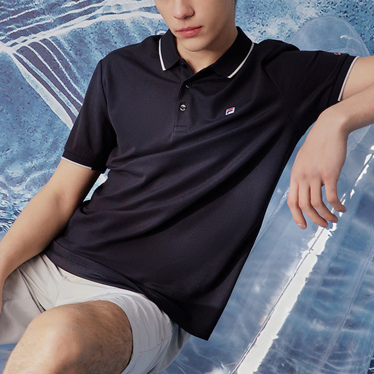 FILA Logo Embroidered Casual Short Sleeve Polo Shirt Blue F11M128116F-NV