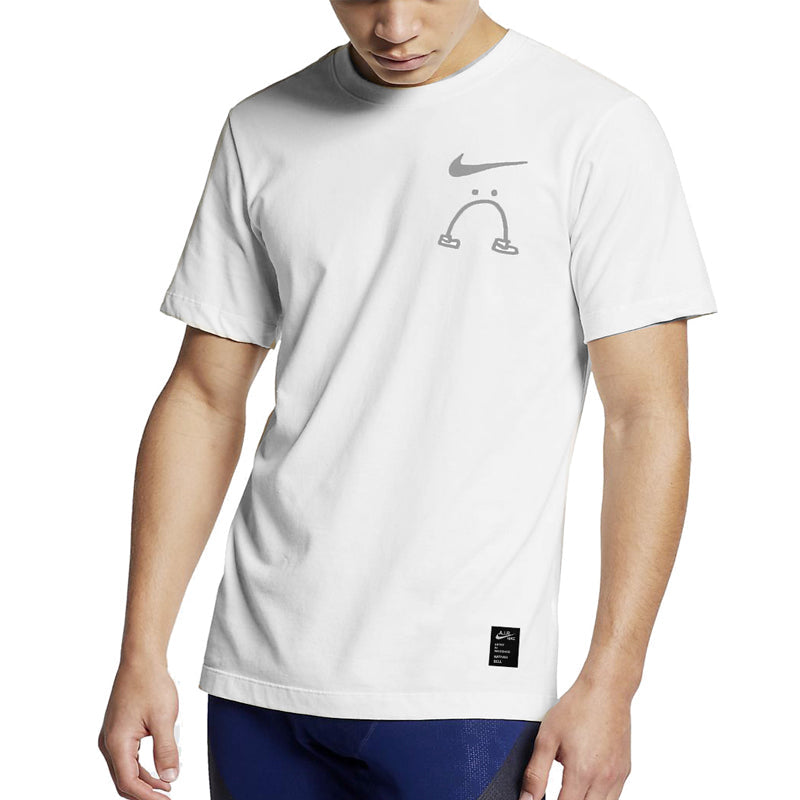 Nike Cartoon Alphabet Logo Printing Round Neck Short Sleeve White T-Shirt AO0624-100
