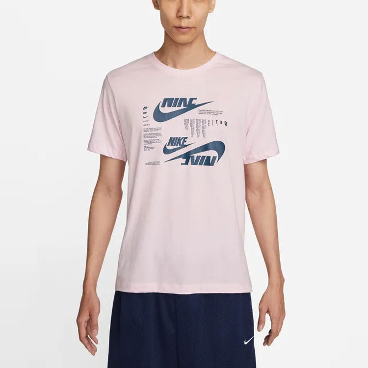Nike Sportswear Logo Printing Casual Sports Round Neck Short Sleeve Pink DR7816-663