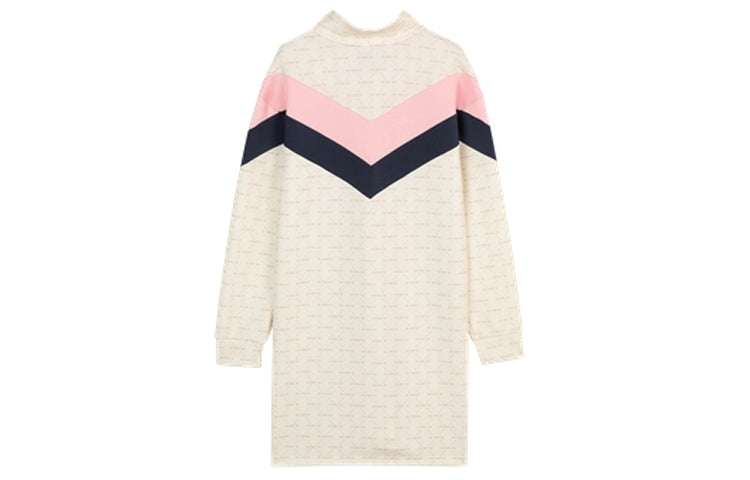 (WMNS) Skechers Contrast Panel Sporty Patchwork Dress 'Black White Pink' L121W036