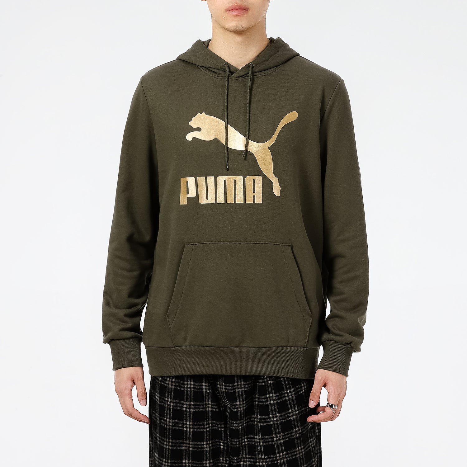 PUMA Classics Bronzing Logo Printing Sports Olive Green 531370-44