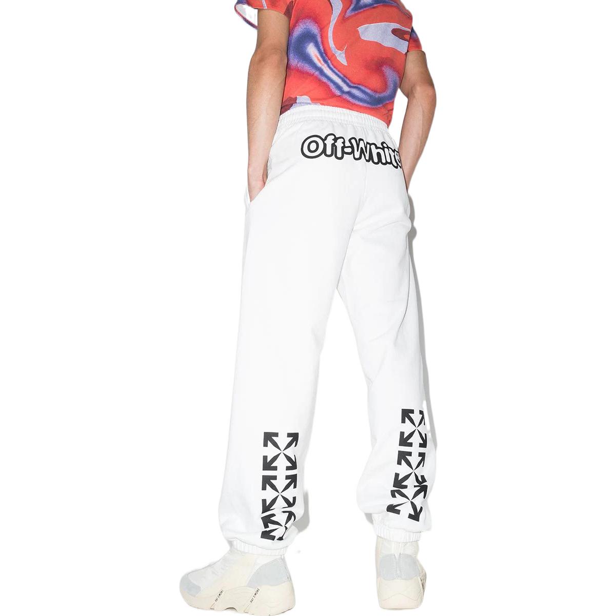 Off-White SS22 Arrow Pattern Sport Pants 'White Black' OMCH029S22FLE0070110