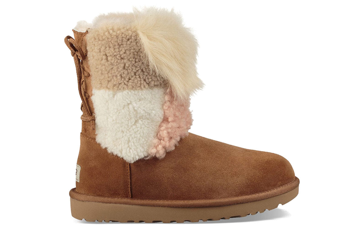 (WMNS) UGG Classic Short Patchwork Fluff 1098071-CHE