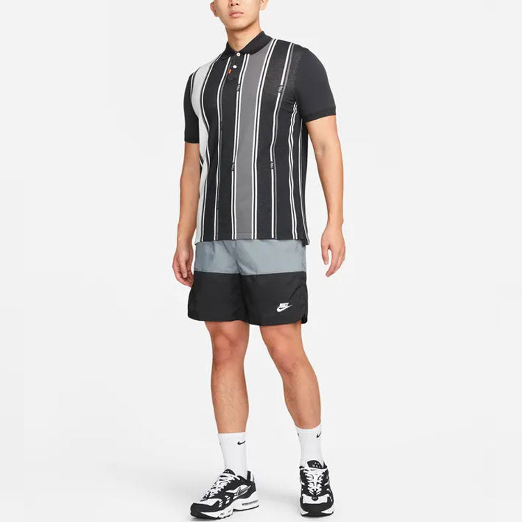 Men's Nike Logo Printing Woven Athleisure Casual Sports Shorts Gray Black DM6832-010