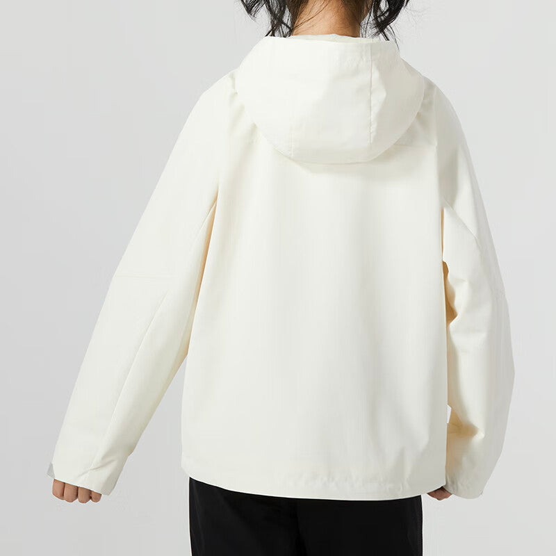 (WMNS) Under Armour Solid Color Outdoor Training Fitness Woven Jacket 'White Black' 23600402-101