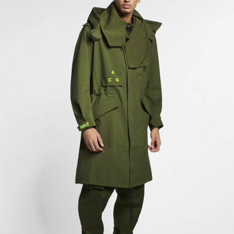 Nike LAB ACG GORE-TEX Hooded Coat 'Olive Canvas Volt Glow' AQ3516-395