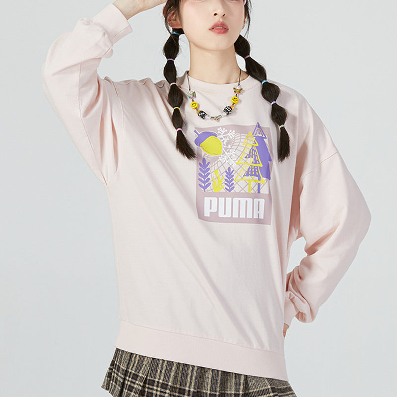 (WMNS) PUMA FF Bubble Sleeve Crew Neck Sweatshirt 'Pink' 538779-48