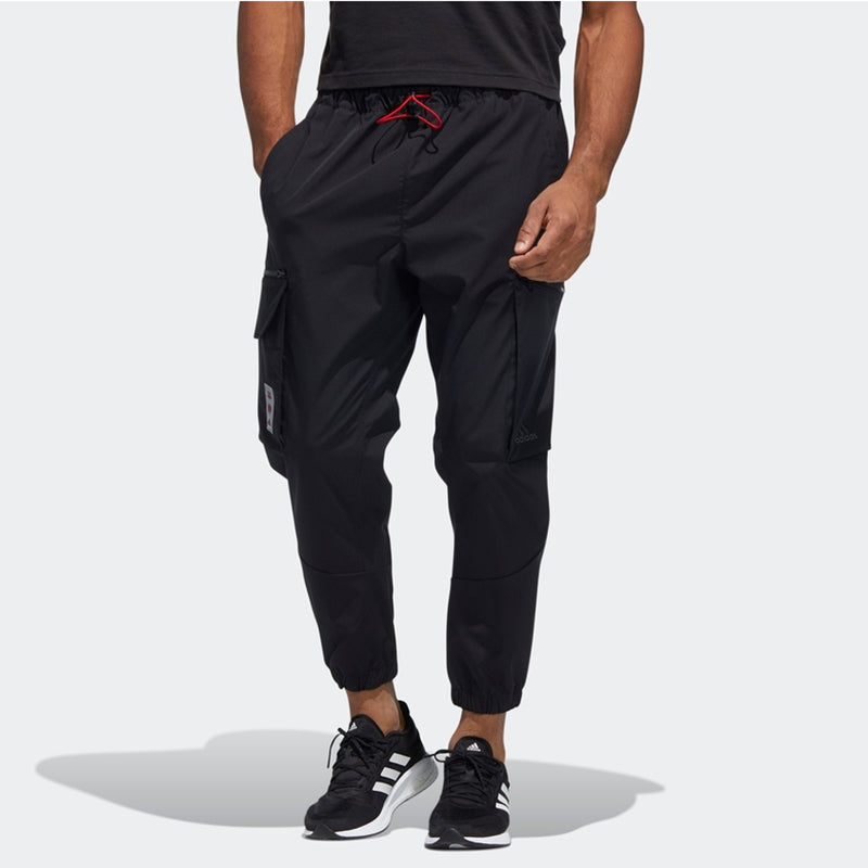 Men's adidas Limited Side Pocket Lacing Bundle Feet Sports Pants/Trousers/Joggers Black HC0262