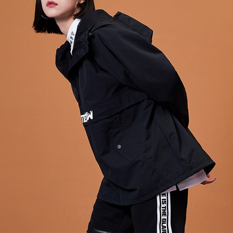 Li-Ning CF Series Alphabet Pattern Hooded Jacket Couple Style Black AFDP326-2
