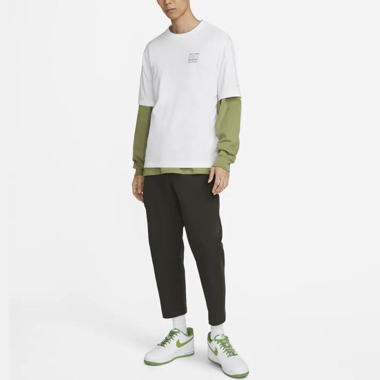 Men's Nike Logo Pattern Printing Round Neck Pullover Short Sleeve White T-Shirt DX3514-100