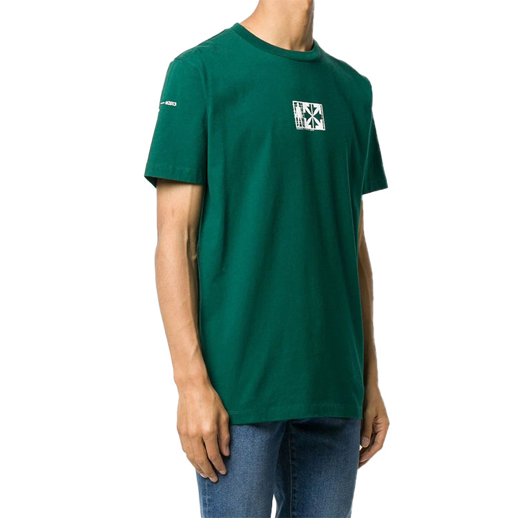 Off-White Logo Printing Short Sleeve Green OMKA002E20FAB0015701