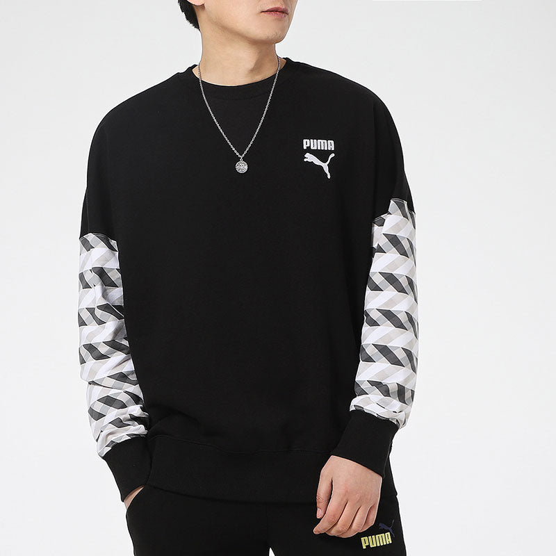 PUMA Kontrast Crew Neck Sweater 'Black White' 531488-51