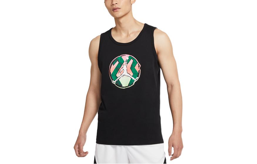 Air Jordan Pattern Printing Sports Vest Men's Black DQ5878-010