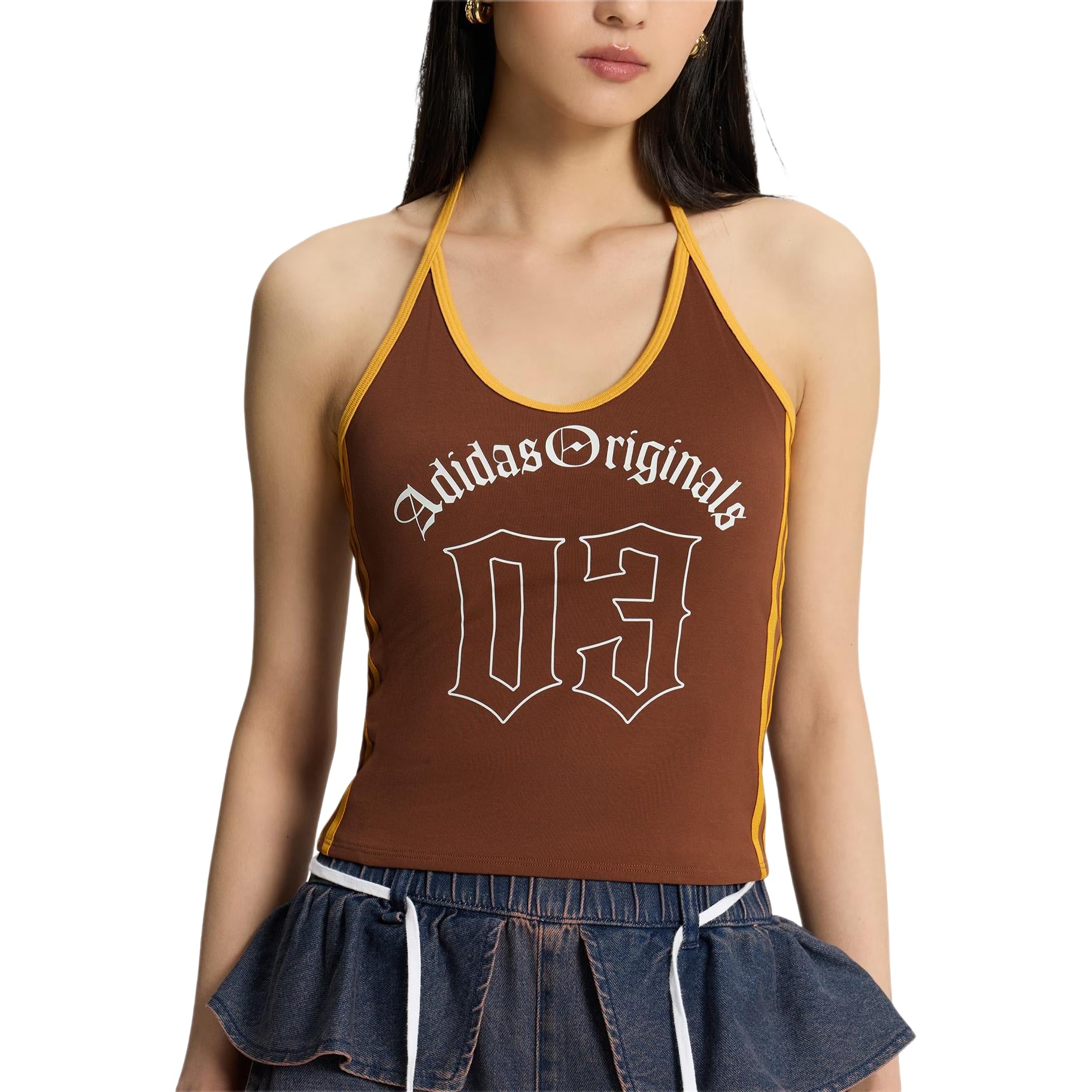 (WMNS) adidas Sports Top Asia Sizing 'Brown' KT3050