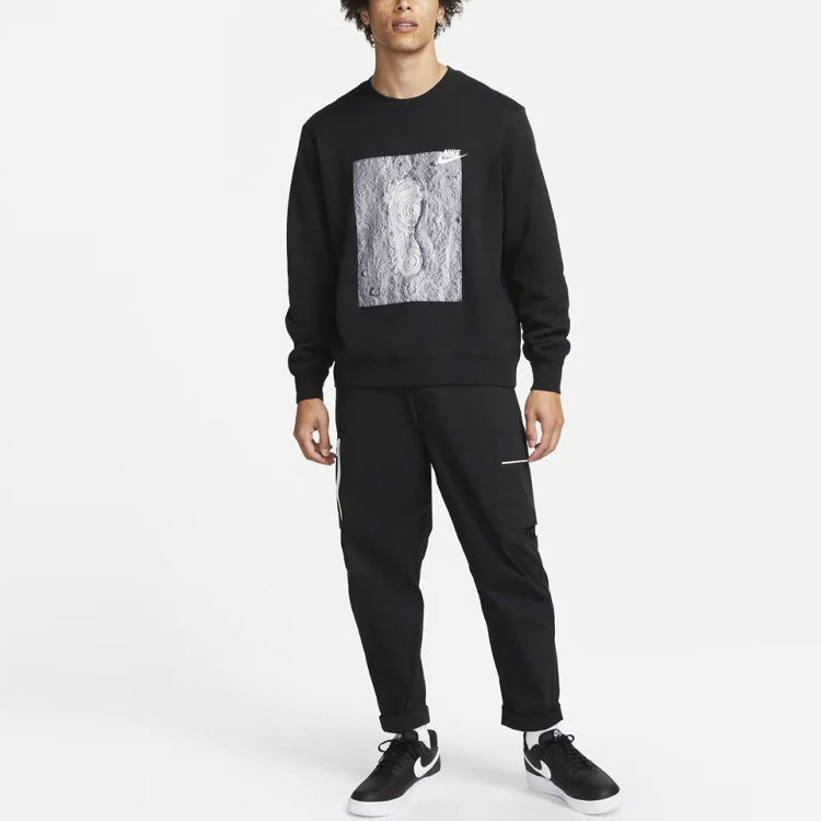 Men's Nike Funny Printing Sports Pullover Round Neck Black DD6059-010