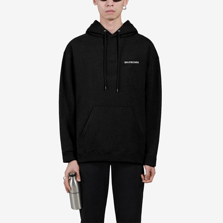 Men's Balenciaga FW21 Logo Printing Long Sleeves Black 600583TIV841070