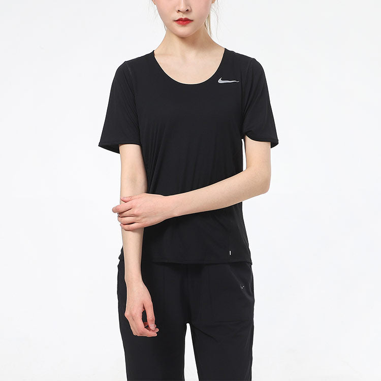 (WMNS) Nike Dri-FIT Training Sports Quick Dry Short Sleeve Black T-Shirt CJ9445-010