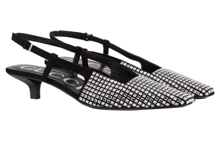 (WMNS) Gucci Slingback Pump with Crystals 'Black' 679364-C2000-1000
