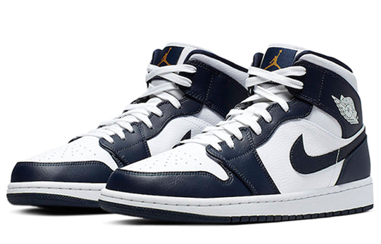 Air Jordan 1 Mid 'Obsidian White' 554724-174