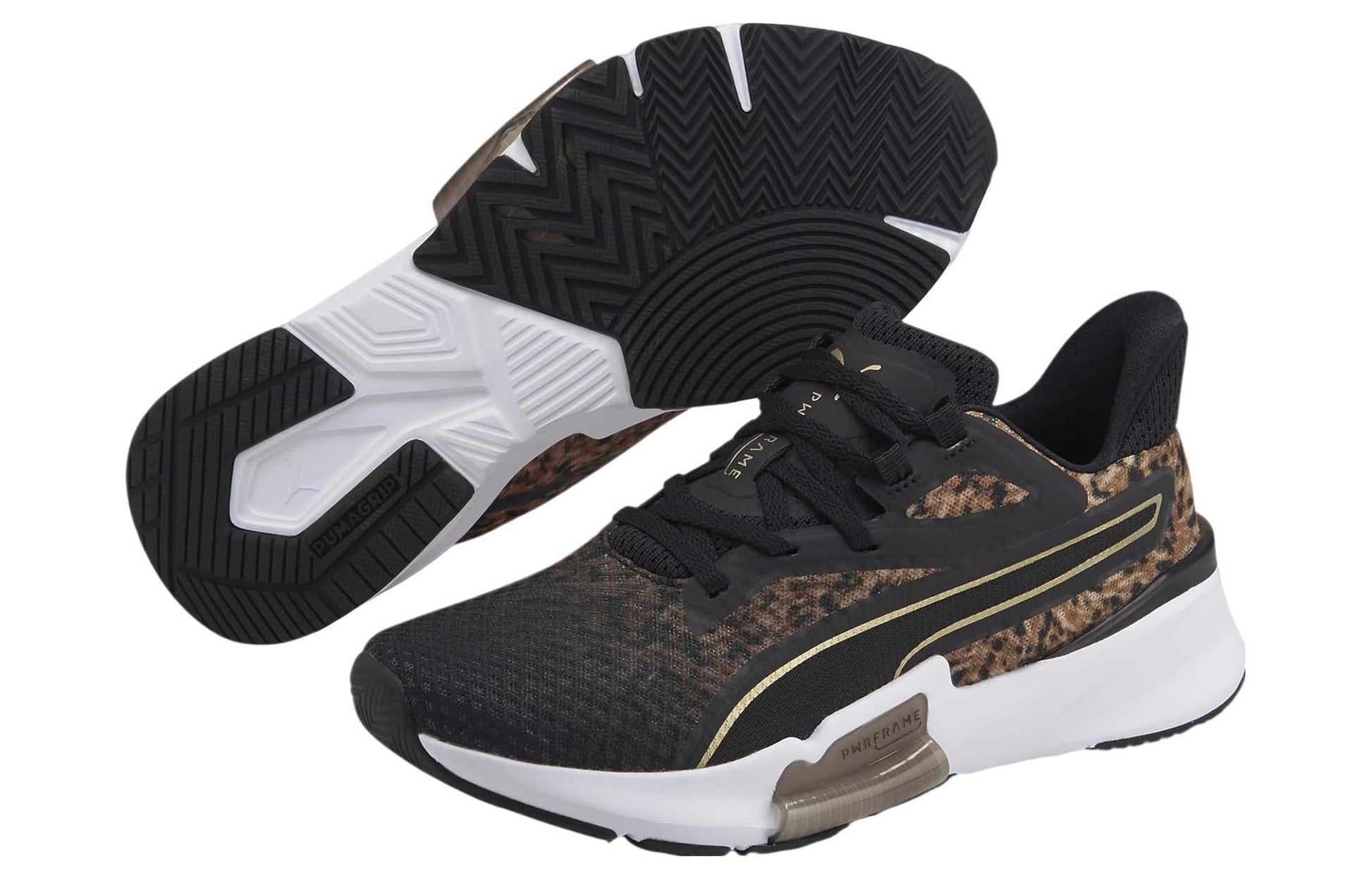 (WMNS) PUMA Powerframe Safarigram 'Black Brown' 376978-01