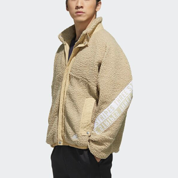 adidas Athleisure Casual Sports Jacket Brown GE0394