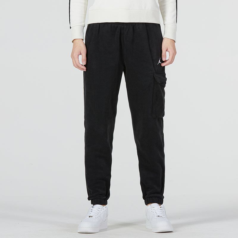 Air Jordan Casual Thicken Fleece Lined Bundle Feet Sports Pants Men's Black DV1568-010