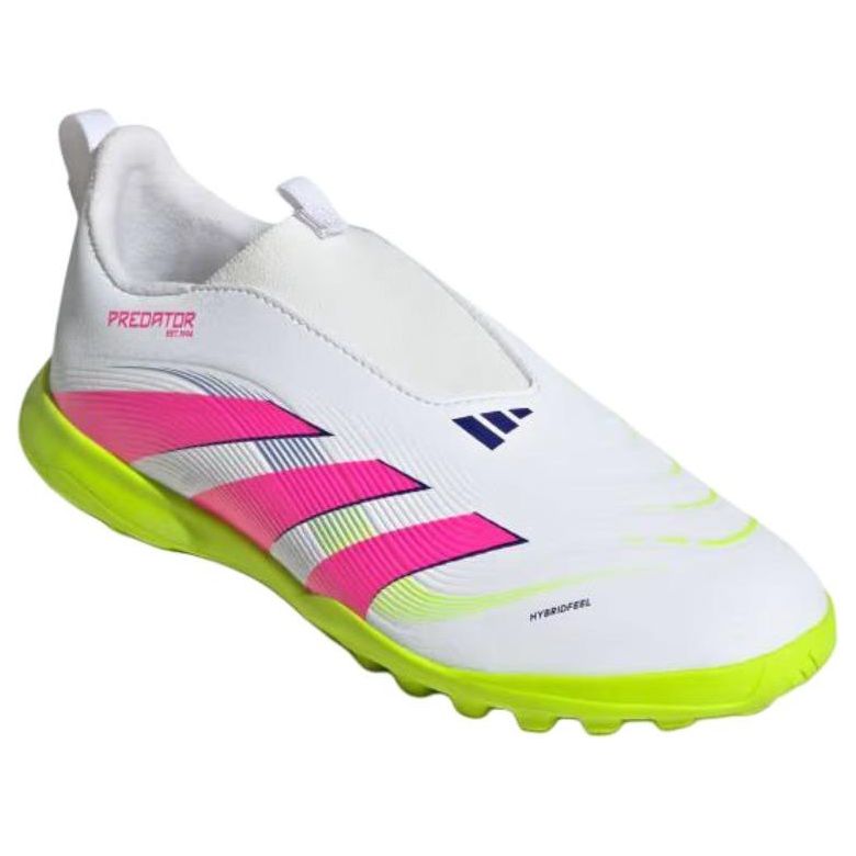 (GS) adidas Predator League Laceless Turf 'Cloud White Lucid Pink Lucid Lemon' ID3816