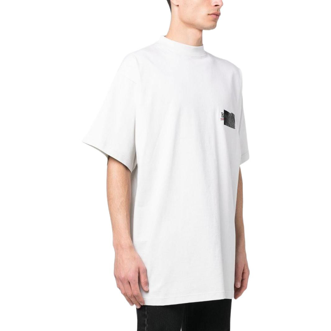 Balenciaga Gaffer Logo Large Fit T-Shirt 'Ecru' 712398TNVG19592