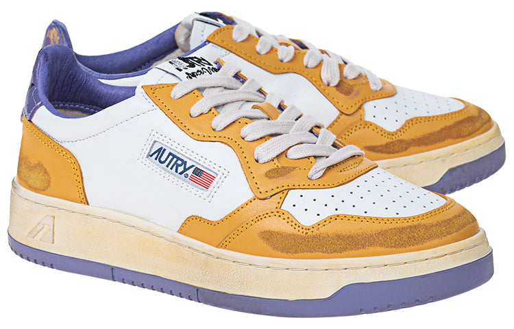 (WMNS) Autry Medalist Low Super Vintage Sneakers 'White Purple Yellow' AVLW-CL03