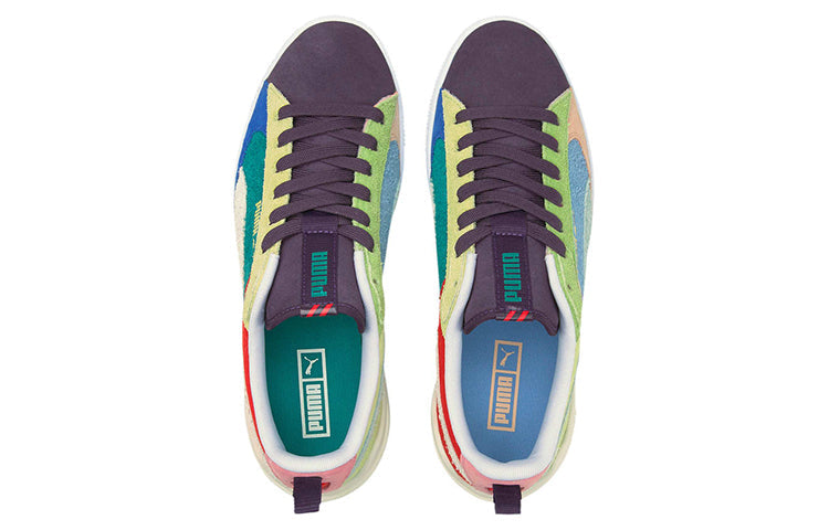 PUMA Suede Bloc Wtformstrip Leisure Board Shoes Purple/Blue/Green 381184-01