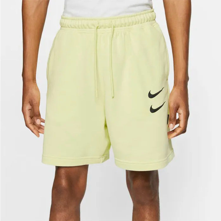 Men's Nike Swoosh French Terry Shorts Athleisure Casual Sports Shorts Lemon Yellow CW7397-335