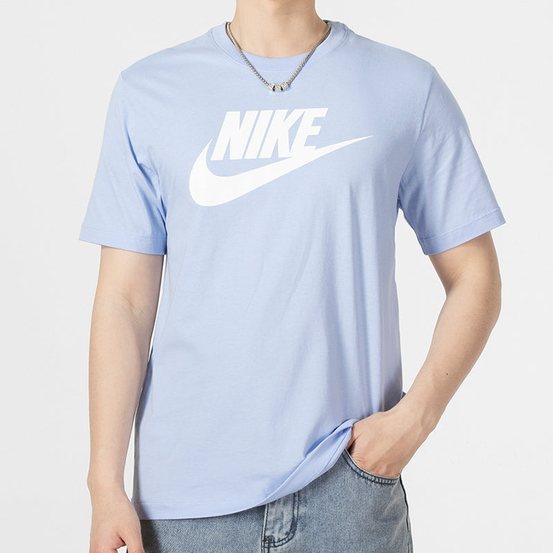 Nike Alphabet Logo Athleisure Casual Sports Round Neck Short Sleeve Blue AR5005-549