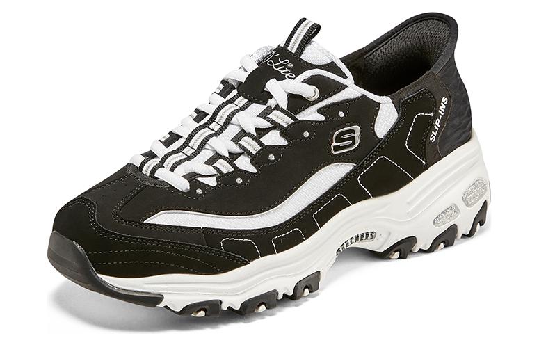(WMNS) Skechers D'Lites 1.0 Chunky Sneakers 'Black White' 150030-BKW