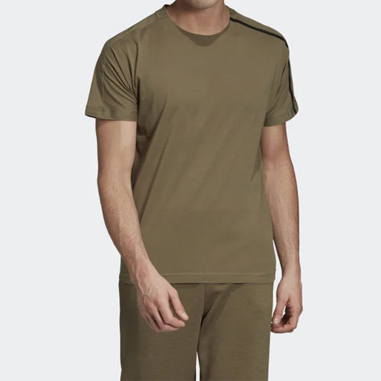 adidas Sports Round Neck Short Sleeve Khaki Brown DT9529