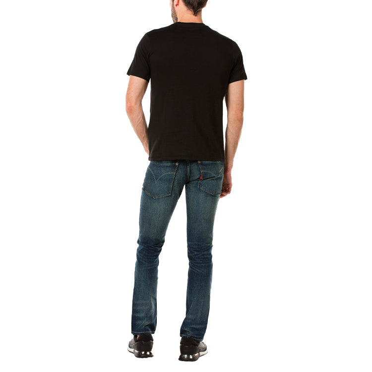 Men's Levis City Logo Pattern Printing Round Neck Short Sleeve Black T-Shirt 21945-0215
