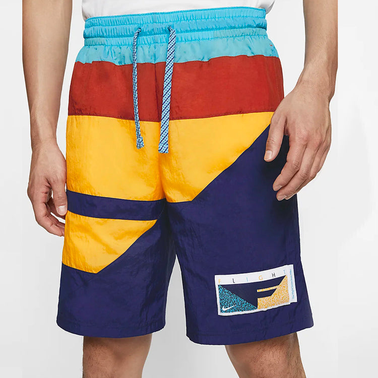 Nike Men's Flight Shorts Blue/Orange/Yellow BV9413-492